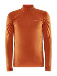 Craft CORE Dry Active Comfort HZ M - Lekka bluza z półzamkiem – Chestnut. Brązowe bluzy męskie Craft, l, bez wzorów, z poliamidu, bez kaptura. Za 191.00 zł.