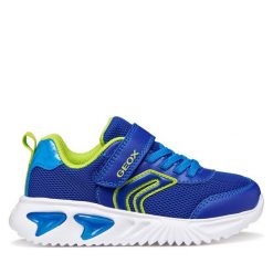 Sneakersy Geox. Niebieskie trampki i tenisówki chłopięce Geox, bez wzorów, bez zapięcia. Za 249.99 zł.