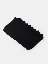 Skarpetki stopki 10 pack - czarny. Czarne skarpety męskie Sinsay, bez wzorów. Za 19.99 zł.