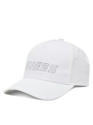 Guess Czapka z daszkiem V5GZ01 WO08O Biały. Białe czapki i kapelusze damskie Guess, z aplikacjami, z bawełny. Za 79.99 zł.