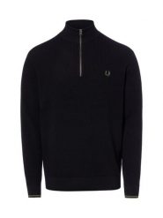 Fred Perry sweter z dzianiny Mężczyźni Bawełna czarny, L. Czarne swetry przez głowę męskie Fred Perry, l, bez wzorów, z bawełny, bez kołnierzyka. Za 849.95 zł.