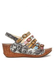 Laura Vita Sandały Dino 0523 Kolorowy. Sandały damskie Laura Vita, bez wzorów, ze skóry, bez obcasa, na koturnie, bez zapięcia. Za 329.99 zł.
