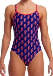 Strój do pływania menstruacyjny FUNKITA Flash - Swim Secure Diamond Back. Brązowe kostiumy jednoczęściowe damskie FUNKITA, l, bez wzorów, z elastanu, wakacyjne, do pływania. Za 289.00 zł.