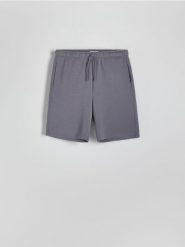 Dresowe szorty regular fit - ciemnoszary. Szare szorty męskie Reserved, l, bez wzorów, z bawełny. Za 89.99 zł.