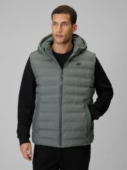 4F Bezrękawnik z wypełnieniem syntetycznym męski - zielony 3XL. Zielone kurtki męskie 4f, m, bez wzorów, z puchu, bez kaptura. Za 299.99 zł.