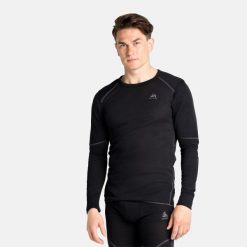 Koszulka termoaktywna męska z długim rękawem Odlo Active X-Warm Eco. Czarne koszulki sportowe męskie Odlo, na zimę, m, bez wzorów, bez kołnierzyka, bez ramiączek, narciarskie. Za 339.99 zł.