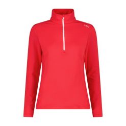 Kurtka polarowa damska z półzamkiem CMP. Czerwone kurtki sportowe damskie CMP, bez wzorów, z polaru, bez kaptura, na fitness i siłownię. Za 257.50 zł.