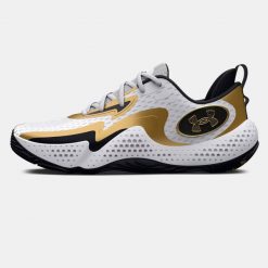 Buty do koszykówki Under Armour Spawn 5. Białe buty sportowe męskie Under Armour, bez zapięcia, do koszykówki. W wyprzedaży za 347.15 zł.