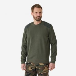 Sweter Commando 500. Brązowe swetry przez głowę męskie SOLOGNAC, l, bez wzorów, z elastanu, bez kołnierzyka. Za 119.99 zł.