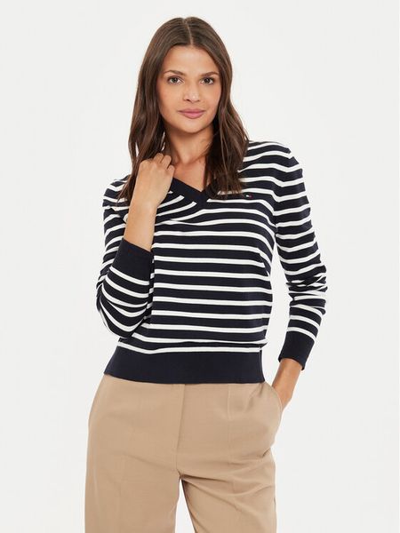 Tommy Hilfiger Sweter WW0WW40098 Granatowy Regular Fit. Niebieskie swetry damskie Tommy Hilfiger, s, bez wzorów, z syntetyku, bez kołnierzyka, bez ramiączek, bez kaptura. Za 264.99 zł.