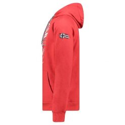 Bluza męska Geographical Norway GALDEMAR RED DB MEN 100, czerwona z kapturem. Czerwone bluzy męskie Geographical Norway, m, bez wzorów, z bawełny, z kapturem. Za 169.00 zł.