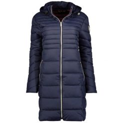 Damska turystyczna parka GEOGRAPHICAL NORWAY BEALIZE NAVY DB LADY 093. Niebieskie parki damskie Geographical Norway, na zimę, s, z aplikacjami, z materiału, biznesowe, z kapturem. Za 249.00 zł.
