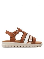 Geox Sandały J Sandal Soleima Gir J35GSB 043CF C6A7F M Brązowy. Brązowe sandały dziewczęce Geox, ze skóry, bez zapięcia. Za 289.99 zł.