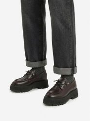 G-Star Raw Półbuty EO-ELIF-9010-25 Brązowy ciemny. Brązowe półbuty damskie G-Star Raw, bez wzorów, ze skóry, retro, bez obcasa, na płaskiej podeszwie, bez zapięcia. Za 399.99 zł.