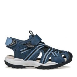 Sandały Geox. Niebieskie sandały chłopięce Geox, bez zapięcia. Za 309.99 zł.