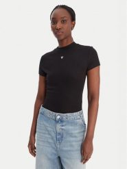 Guess Bluzka W6RP99 KCNH2 Czarny Regular Fit. Czarne bluzki damskie Guess, xl, z aplikacjami, z syntetyku, bez kołnierzyka, bez ramiączek. Za 219.99 zł.