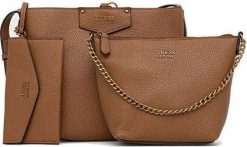 Guess, Brenton, Ecological leather, Textile Bag, Rigid structure, Caramel, 6432, For Women, 22 x 18 x 9 cm For Women. Brązowe torby i plecaki dziecięce Guess. Za 457.99 zł.