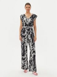 Desigual Kombinezon Macroflor 24WWPWX0 Czarny Regular Fit. Czarne sukienki damskie Desigual, xs, bez wzorów, z wiskozy, bez kołnierzyka, bez ramiączek. Za 369.99 zł.