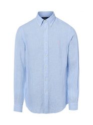 Polo Ralph Lauren koszula lniana - Custom Fit Mężczyźni Modern Fit len niebieski, XL. Niebieskie koszule męskie Polo Ralph Lauren, m, bez wzorów, ze lnu, bez kołnierzyka, bez ramiączek. Za 599.95 zł.