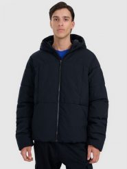 4F Kurtka puchowa z wypełnieniem syntetycznym męska - czarna XXL. Czarne kurtki męskie 4f, na zimę, m, bez wzorów, z dzianiny. Za 399.99 zł.