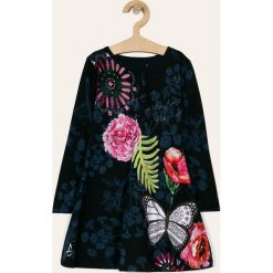 Desigual - Sukienka dziecięca 104-164 cm. Niebieskie sukienki dla dziewczynek Desigual, bez wzorów, z bawełny, casualowe, bez ramiączek, długie. Za 199.90 zł.