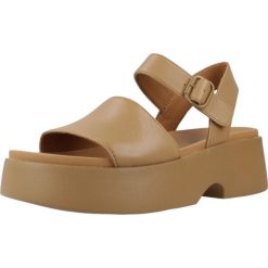 Sandały Camper Model K201659 Kolor Brązowy. Brązowe sandały damskie Camper, bez wzorów, ze skóry, bez obcasa, bez zapięcia. W wyprzedaży za 487.85 zł.