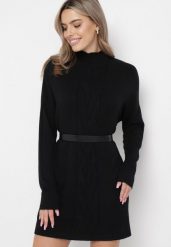 Czarny Oversizowy Sweter Golf z Wiskozą i Ozdobnym Splotem z Przodu Goyanes. Czarne swetry damskie Born2be, na zimę, bez wzorów, z wiskozy, bez kołnierzyka, bez ramiączek, bez kaptura. Za 99.99 zł.