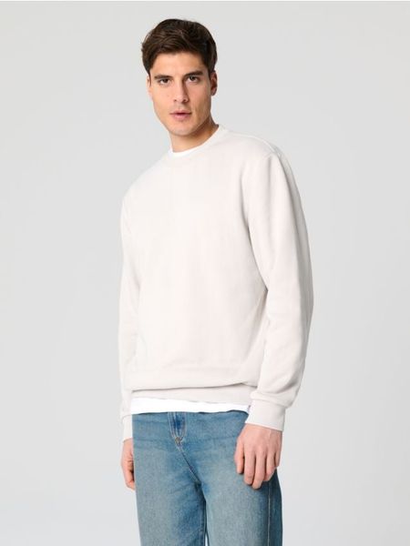 Bluza z długimi rękawami - kremowy. Białe bluzy męskie Sinsay, l, bez wzorów, bez kaptura. Za 29.99 zł.