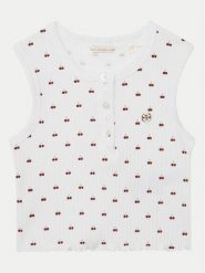 Guess Top J5GP01 KCSQ4 Biały Regular Fit. Białe t-shirty i topy dla dziewczynek Guess, z aplikacjami, z bawełny, bez ramiączek. Za 69.99 zł.