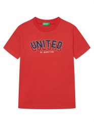United Colors Of Benetton T-Shirt 3I1XC10N3 Czerwony Regular Fit. Czerwone t-shirty dla chłopców United Colors Of Benetton, bez wzorów, z bawełny, bez ramiączek. Za 49.99 zł.