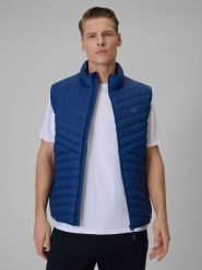 4F Bezrękawnik z wypełnieniem syntetycznym męski - granatowy XXL. Niebieskie kurtki męskie 4f, m, bez wzorów, z materiału, bez kaptura. Za 199.99 zł.