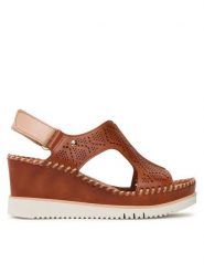 Pikolinos Sandały W3Z-1775C1 Brązowy. Brązowe klapki damskie Pikolinos, bez wzorów, ze skóry, bez obcasa, na koturnie, bez zapięcia. Za 349.99 zł.