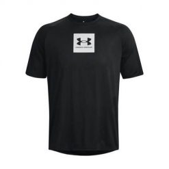 Koszulka treningowa męska Under Armour Tech Prt Fill. Czarne koszulki sportowe męskie Under Armour, m, bez wzorów, bez kołnierzyka, bez ramiączek, trekkingowe. Za 252.00 zł.