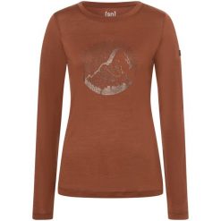 Koszulka z długim rękawem damska SUPER.NATURAL W Mountain Mandala Tree. Brązowe t-shirty damskie super.natural, l, bez wzorów, bez kołnierzyka. Za 279.99 zł.