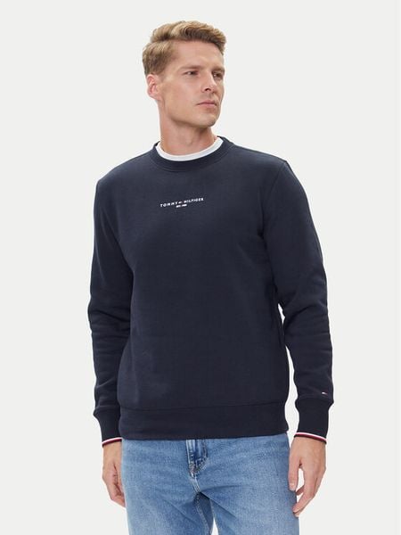 Tommy Hilfiger Bluza Small Logo MW0MW37471 Granatowy Regular Fit. Niebieskie bluzy męskie Tommy Hilfiger, m, bez wzorów, z bawełny, bez kaptura. Za 359.99 zł.