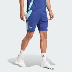 Szorty Arsenal Tiro 24 Training. Niebieskie krótkie spodenki sportowe męskie Adidas, xs, bez wzorów, z materiału, do piłki nożnej. Za 182.50 zł.