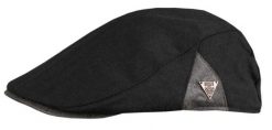 Męski Kaszkiet - Delikatne Ocieplenie - Alties - Czarny. Czarne czapki i kapelusze męskie Alties, na jesień, bez wzorów, z bawełny. Za 79.00 zł.