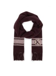 Calvin Klein Szalik LV04F8101G Bordowy. Czerwone czapki i kapelusze damskie Calvin Klein, bez wzorów, z wełny. Za 329.99 zł.