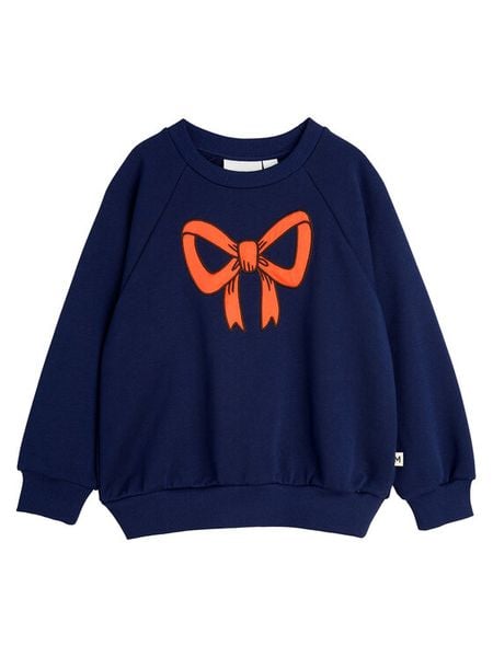 MINI RODINI Bluza Bow 2512012960 Granatowy Regular Fit. Niebieskie bluzy dla dziewczynek Mini Rodini, bez wzorów, z bawełny, bez ramiączek, bez kaptura. Za 159.99 zł.