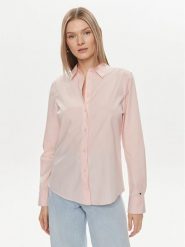 Tommy Hilfiger Koszula WW0WW43344 Różowy Regular Fit. Czerwone bluzki damskie Tommy Hilfiger, bez wzorów, z bawełny, bez kołnierzyka, bez ramiączek. Za 279.99 zł.