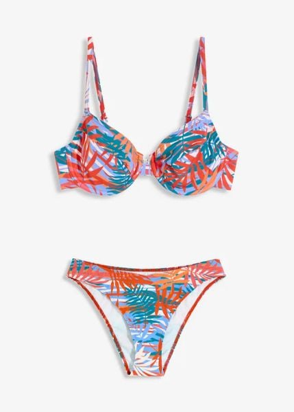 Bikini na fiszbinach (2 części). Czerwone bikini damskie bonprix, bez wzorów. Za 109.99 zł.