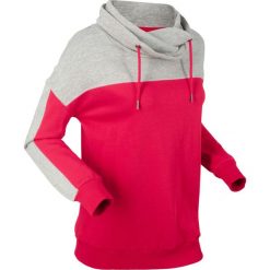 Bluza dresowa, długi rękaw bonprix jasnoszary melanż - czerwony. Czerwone bluzy damskie bonprix, melanż, z dresówki. Za 99.99 zł.