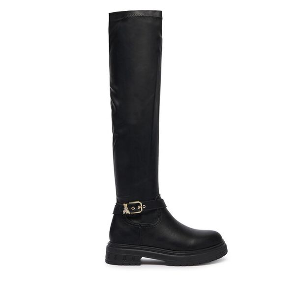 Kozaki Patrizia Pepe. Czarne buty zimowe dziewczęce Patrizia Pepe, bez wzorów, bez zapięcia. Za 779.99 zł.