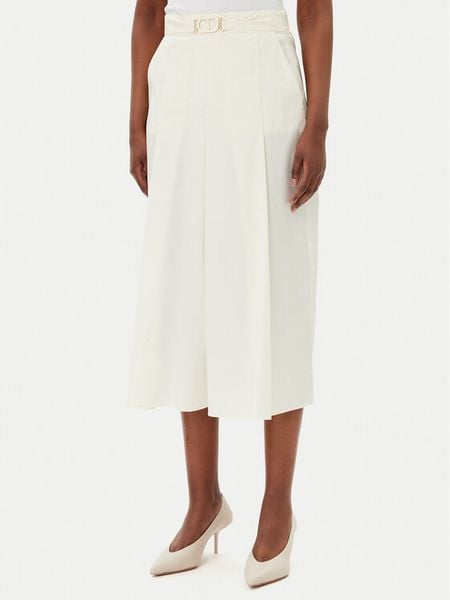 TWINSET Spódnica trapezowa 251TT202C Beżowy Regular Fit. Brązowe spódnice damskie Twinset, bez wzorów, z bawełny, trapezowe. Za 439.99 zł.