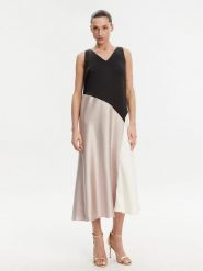 DKNY Sukienka koktajlowa DD4K6D69 Kolorowy Regular Fit. Sukienki damskie DKNY, bez wzorów, z syntetyku, wizytowe, bez kołnierzyka, bez ramiączek. Za 359.99 zł.