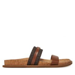 Klapki MICHAEL Michael Kors. Brązowe klapki damskie MICHAEL Michael Kors, bez wzorów, bez obcasa. Za 369.99 zł.