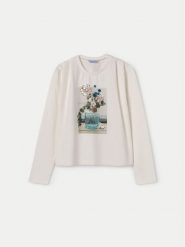 Mayoral Bluzka 7005 Écru Regular Fit. T-shirty i topy dla dziewczynek Mayoral, bez wzorów, z bawełny, bez ramiączek. Za 59.99 zł.