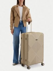 Nine West Walizka duża CEO-NW-L-002-09 GOLD Złoty. Żółte torebki do ręki damskie Nine West, bez wzorów, z tworzywa sztucznego, duże. Za 399.99 zł.