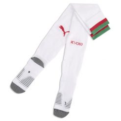 Męskie skarpety piłkarskie w paski Maroko 2026 PUMA. Białe legginsy sportowe męskie Puma, m, bez wzorów, do piłki nożnej. Za 99.00 zł.