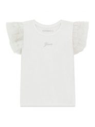 Guess T-Shirt K6GI19 K6YW4 Biały Regular Fit. Białe t-shirty i topy dla dziewczynek Guess, z aplikacjami, z bawełny, bez ramiączek. Za 114.99 zł.